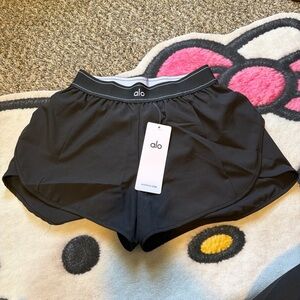 ALO Yoga Black Women's Athletic Shorts with Branded Waistband